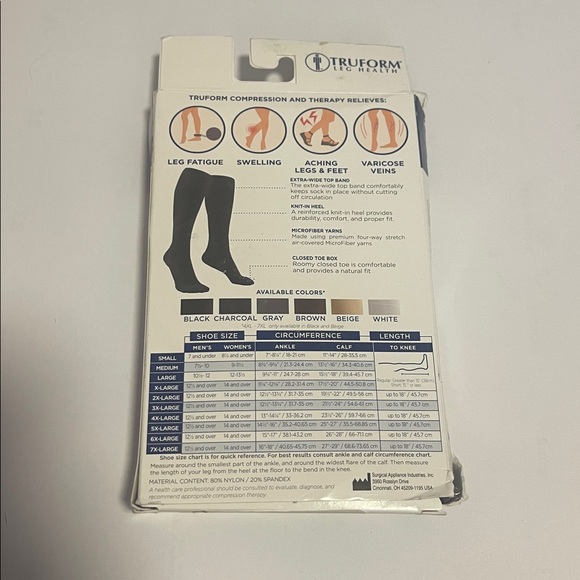 Truform Medical Compression Stockings NIP Firm 20 - 30 mmHg BLACK - Picture 2 of 2